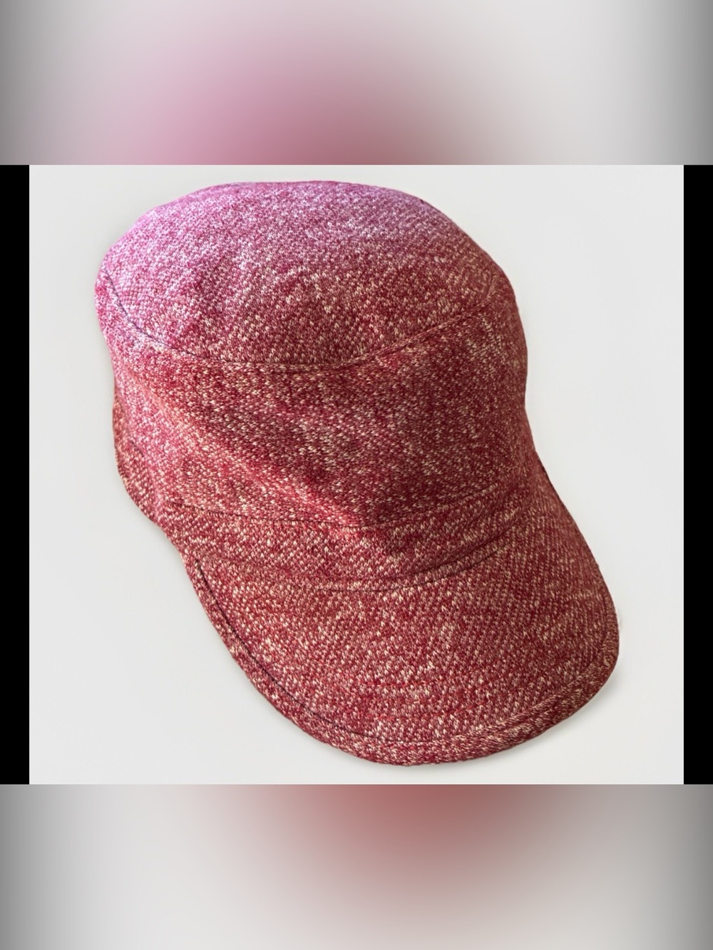 Duluth-County Road  Cranberry/ Wine Colored Knit Blend Newsboy Military Cap S/M